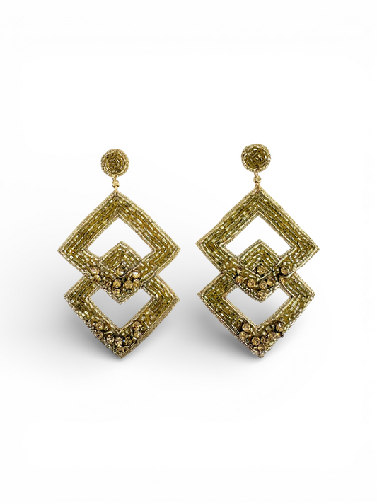 The Gilded Rhombus Statement Earrings