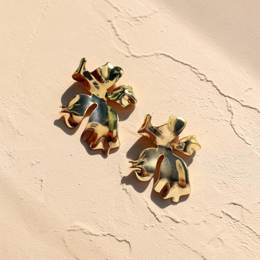 Liquid Gold Orchid Studs