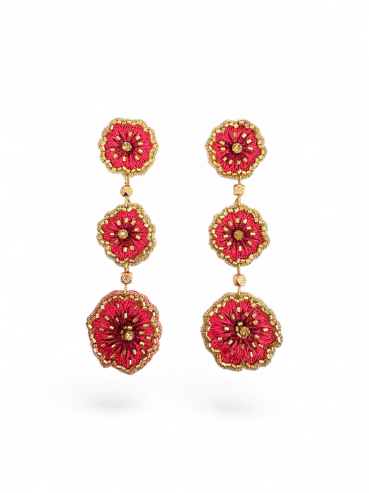The Gul-Dasta Triple Drop Earrings