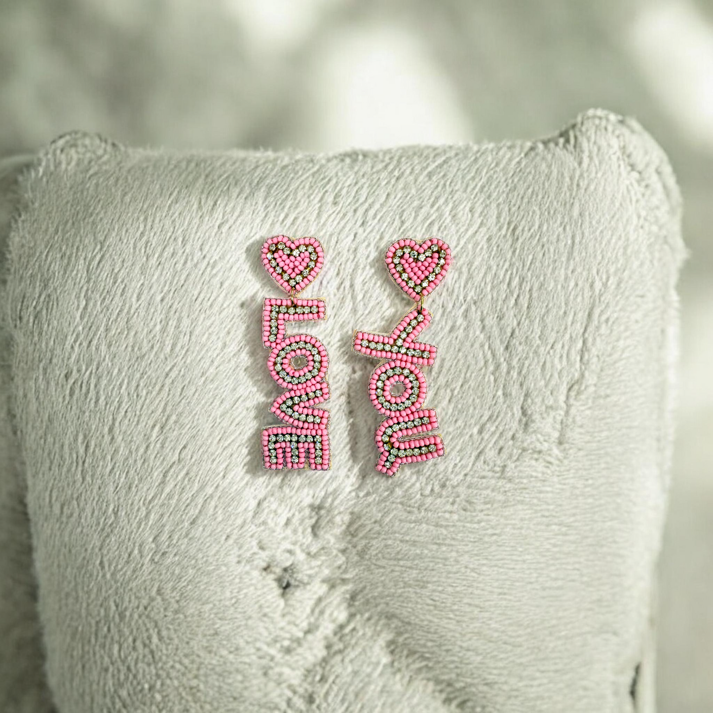 Blush Sparkle Love You Beaded Drops