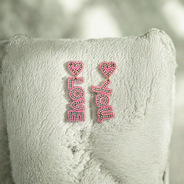 Blush Sparkle Love You Beaded Drops