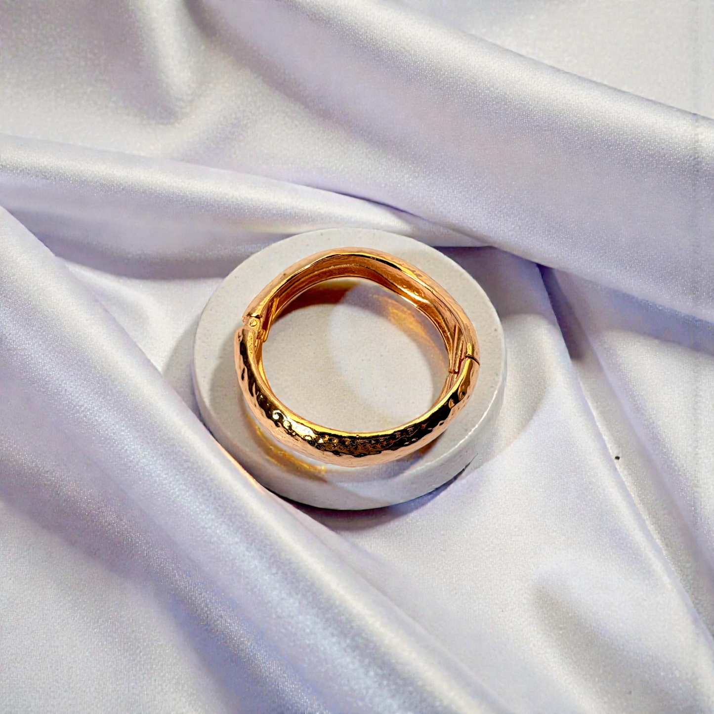 Gilded Ripple Hammered Bangle