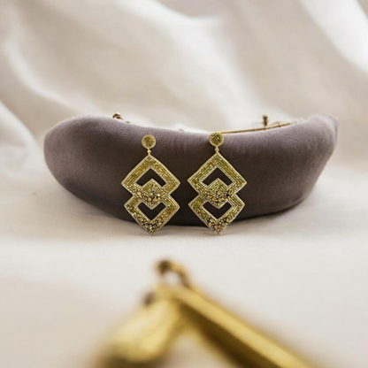 The Gilded Rhombus Statement Earrings