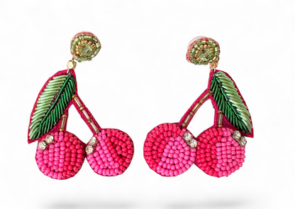 Cherry Beaded Drops