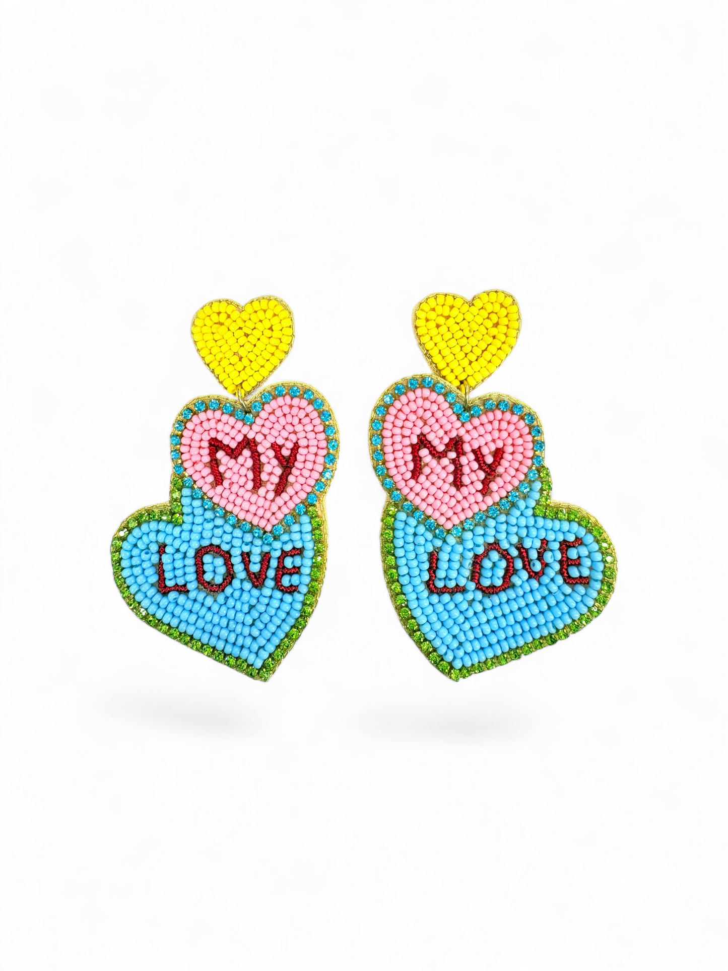 Triple Love Beaded Statement Drops