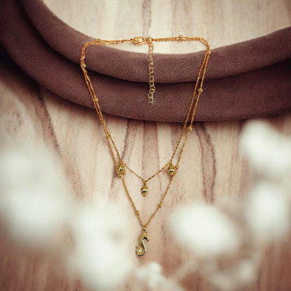 Serene Seahorse Layered Necklace