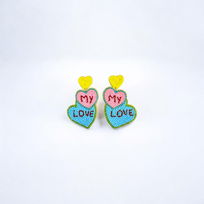 Triple Love Beaded Statement Drops