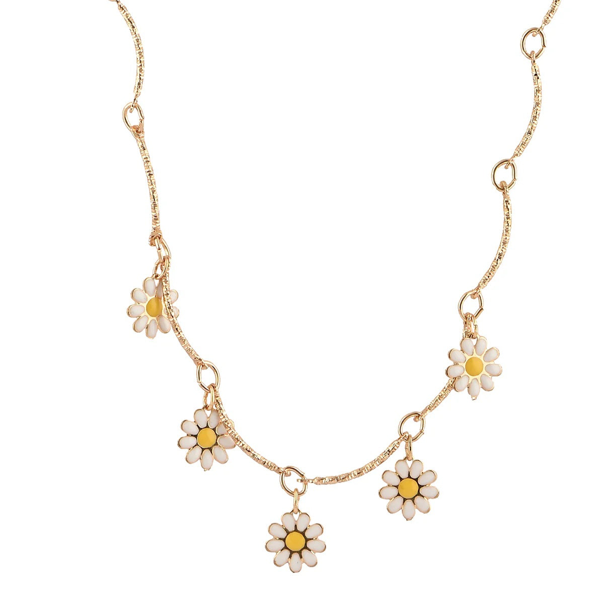 Daisy Flower Charm Necklace