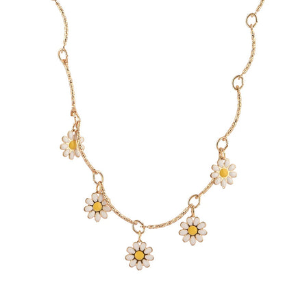Daisy Flower Charm Necklace