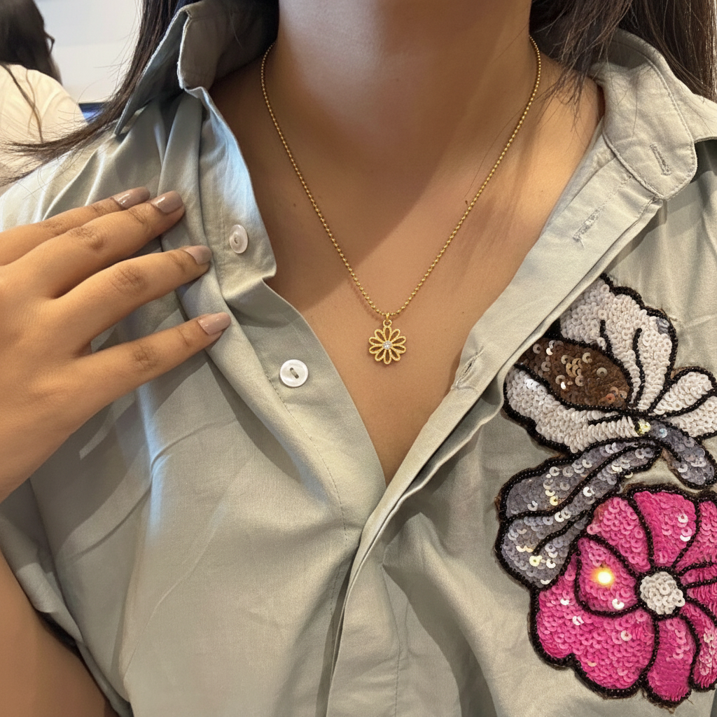 Floral Crystal Pendant