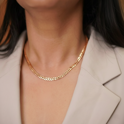 Luxe Fishbone Link Necklace