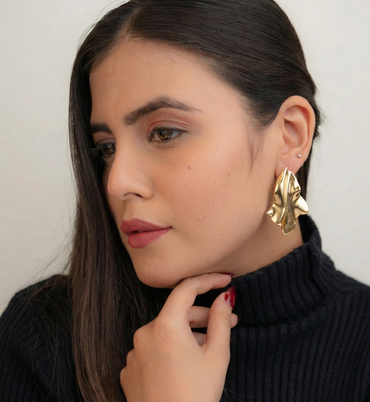 Modern Leaf Drop Earrings