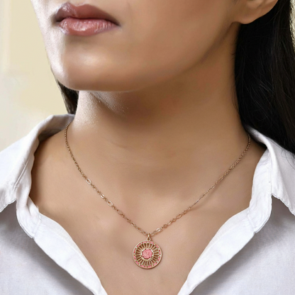 Pink Petal Charm Necklace