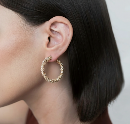 Crystal Weave Hoop Earrings