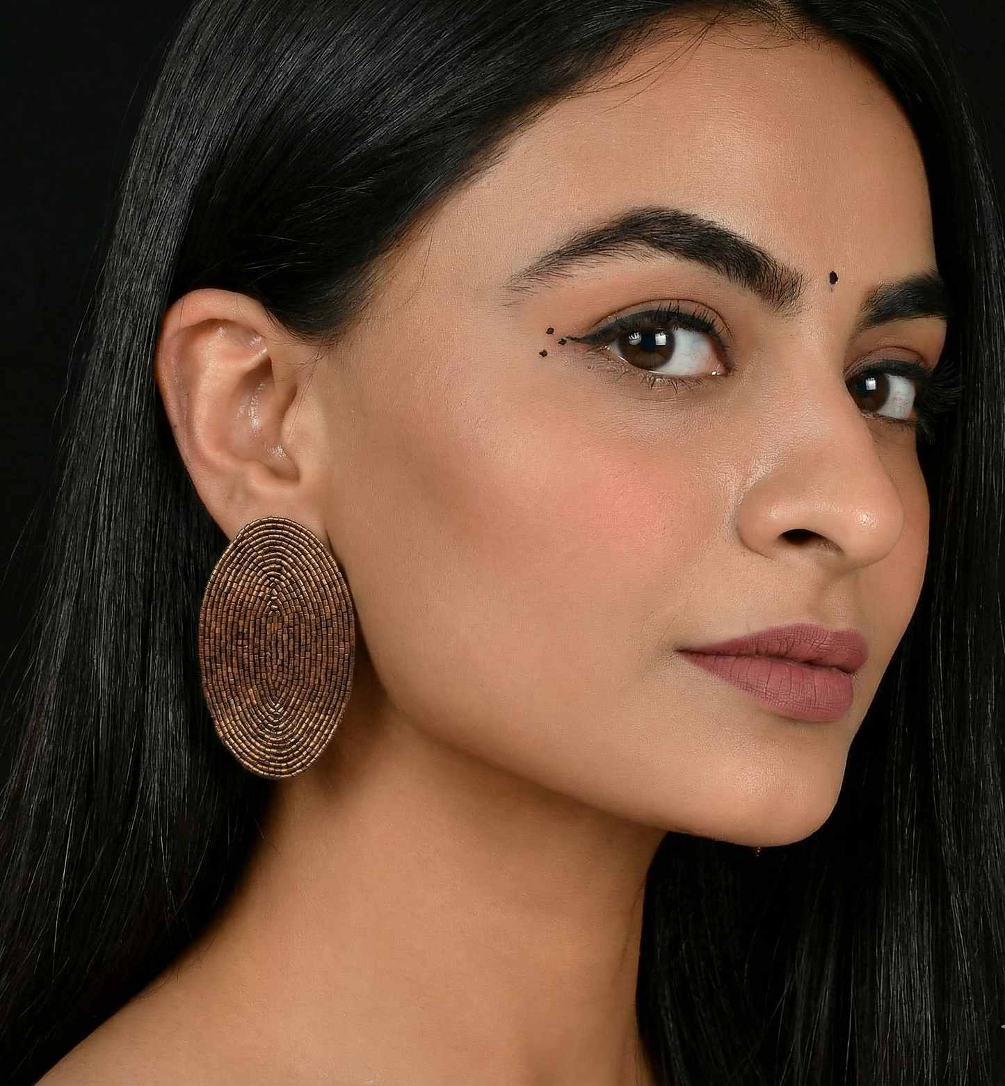 Earthy Beadwork Earrings