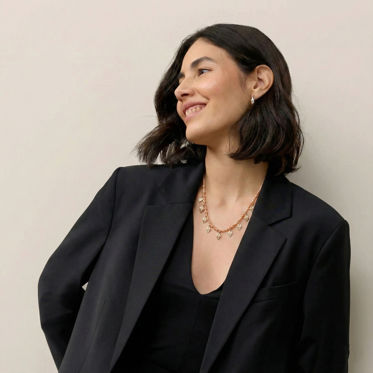 Pearl Charm Dangle Necklace