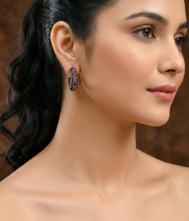 Rainbow Crystal Hoops