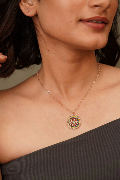 Rainbow Medallion Necklace
