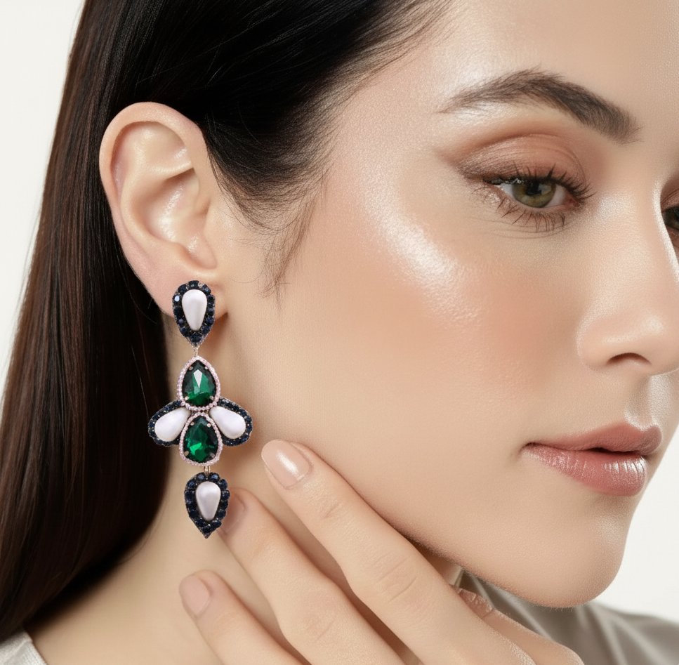 Emerald Drop Luxury Earrings