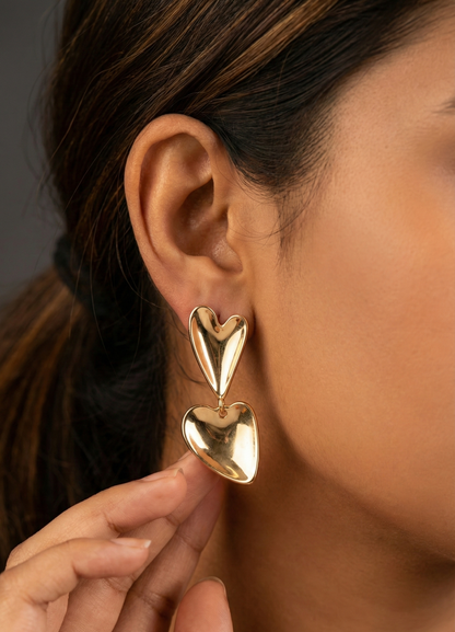 Gold Love Layer Earrings