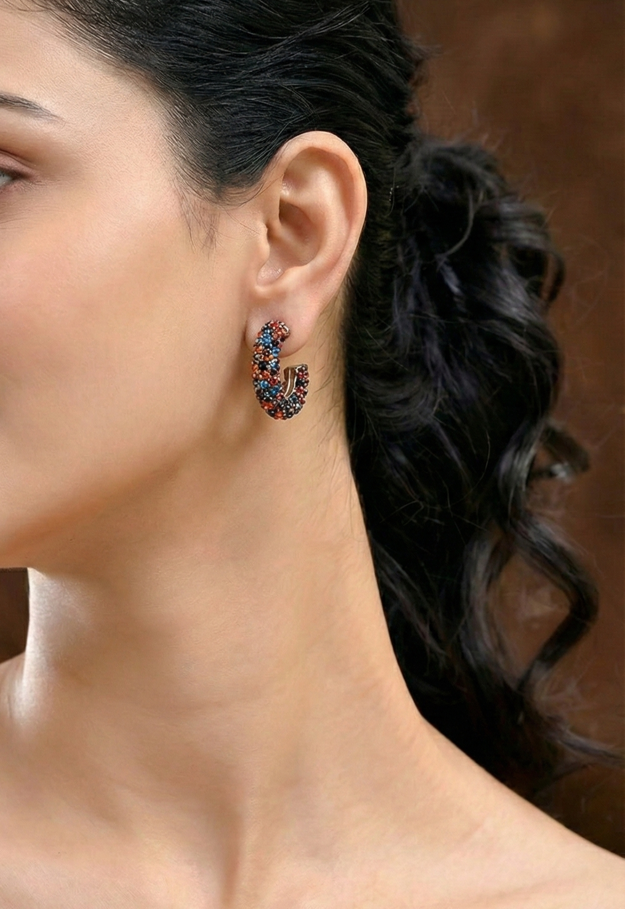 Rainbow Crystal Hoops