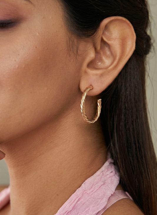 Chic Rope Twist Hoops