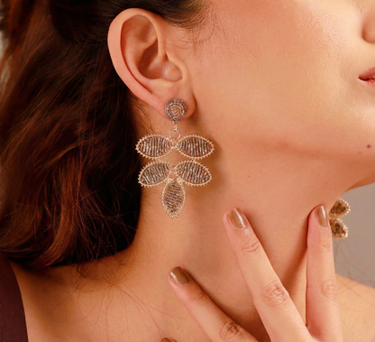 Luxe Petal Beaded Danglers