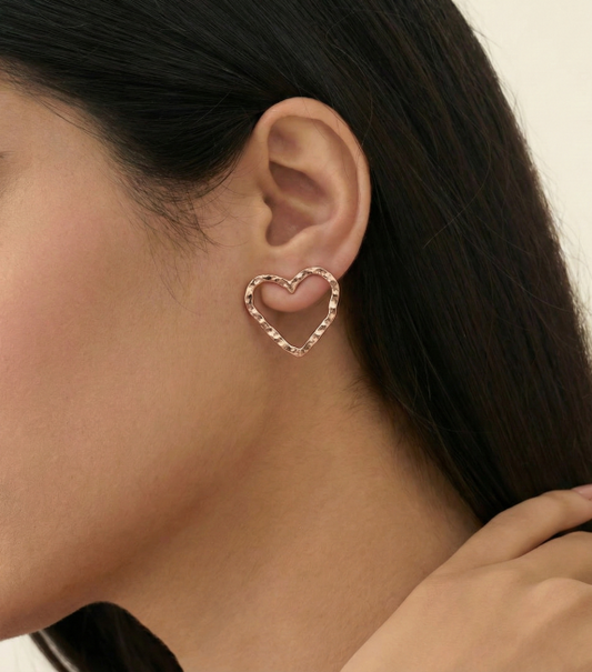 Minimal Heart Outline Earrings