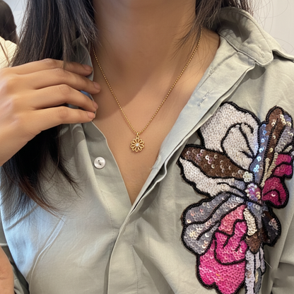 Floral Crystal Pendant