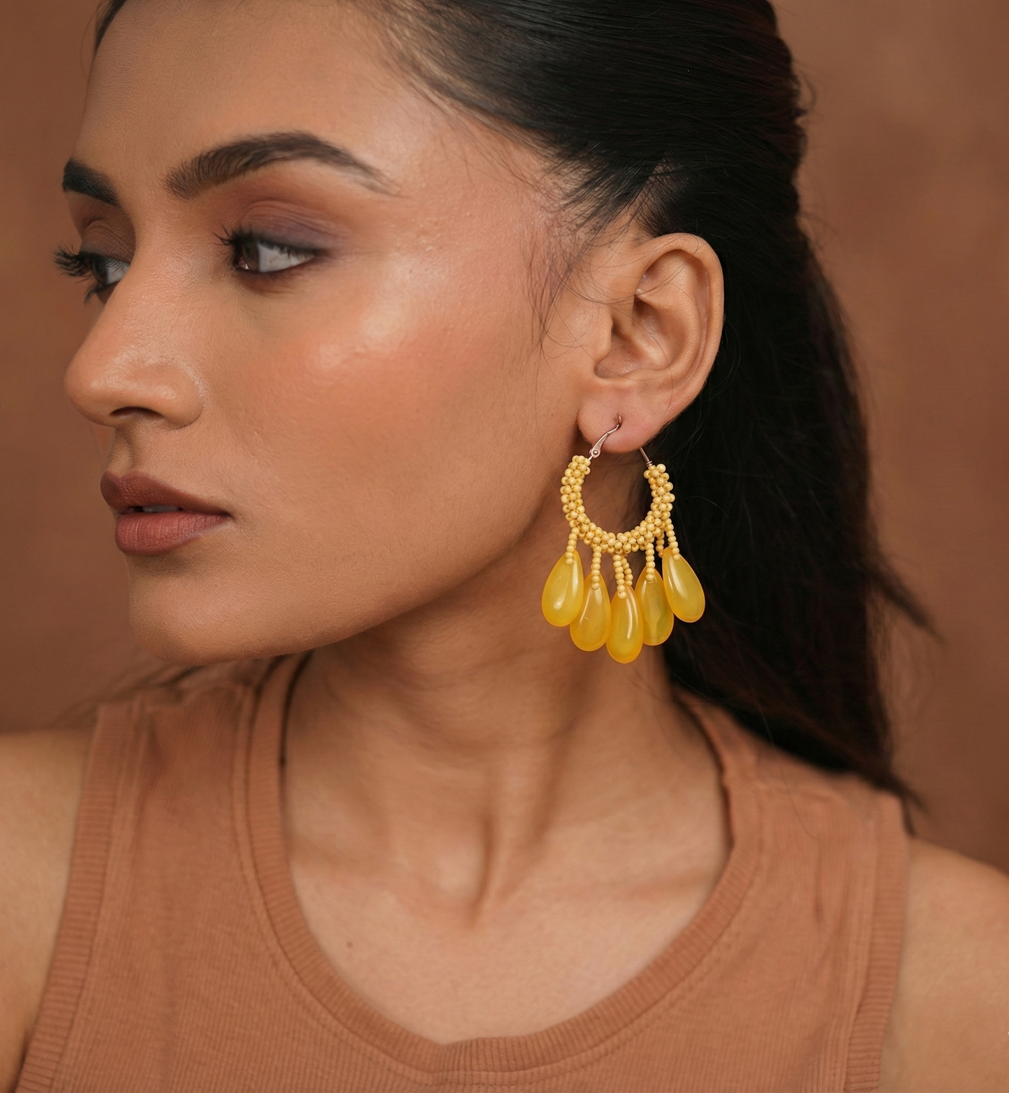 Sunshine Drop Hoop Earrings