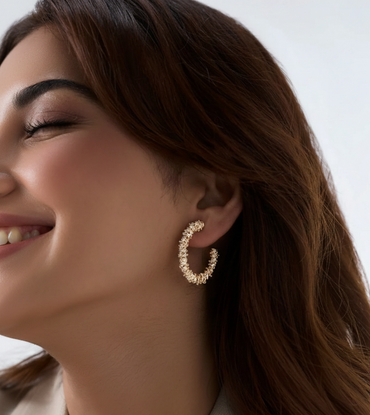 Crystal Weave Hoop Earrings