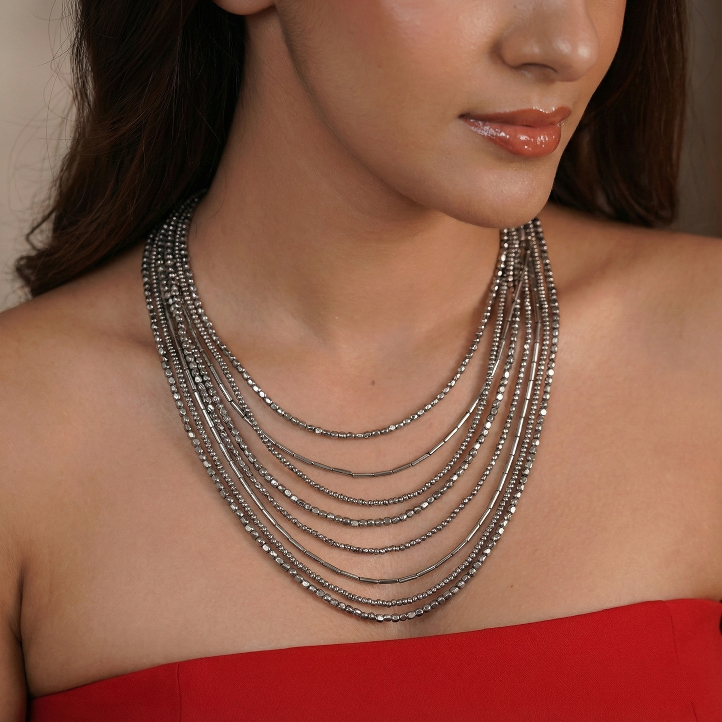 Bold Steel Layer Necklace