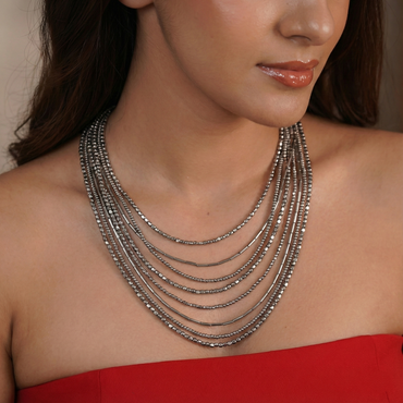 Bold Steel Layer Necklace