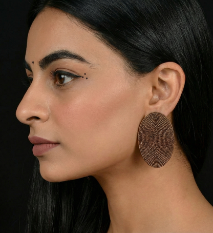 Earthy Beadwork Earrings