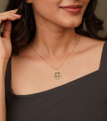 Rainbow Medallion Necklace