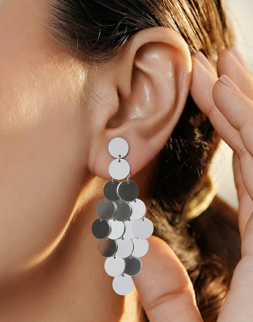 Silver Glam Dangle Earrings